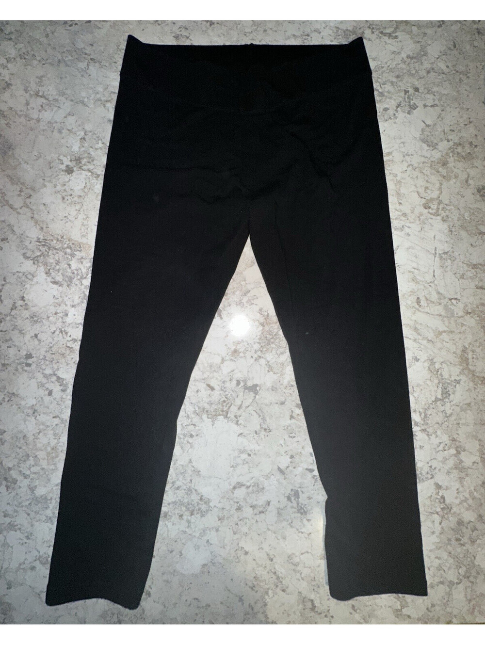ML/TT Women’s Black High-Rise Ankle Yoga Leggings Stretch Solid M